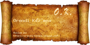 Orendi Kámea névjegykártya